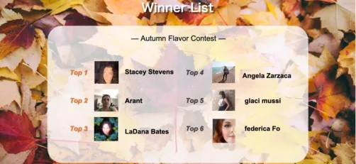 Winner List #Autumn flavor contest #